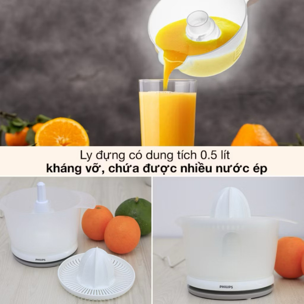 Máy Vắt Cam Philips HR2738/00, Công Suất 25W_Hàng Chính Hãng Bảo Hành 24 Tháng