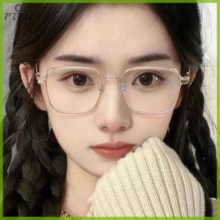 Ptfu Thời Trang Vuông Chống Ánh Sáng Xanh Kính Nam Nữ Khung Lớn Trong Suốt Kính Mắt Unisex Kính Mắt Mới