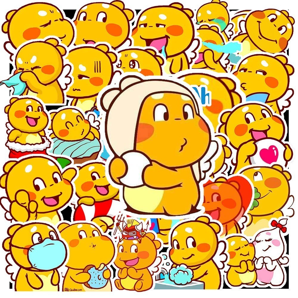 Hộp 50 Sticker Hình QOOBEE Decal Phản Quang 7 Màu Halogram Chống Nước - NSX Gì Cũng In | MS: 00047