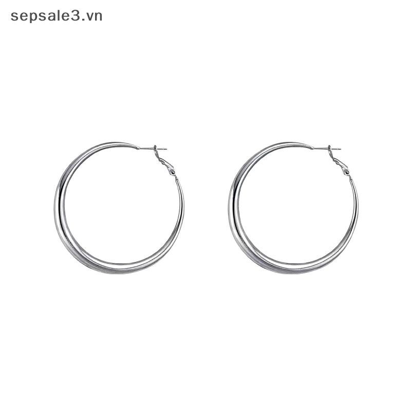 # Sepsale # 1 Đôi Bông tai tròn hình học đơn giản cổ điển dành cho nữ Phụ kiện bông tai tròn lớn phóng đại đơn giản hợp thời trang.