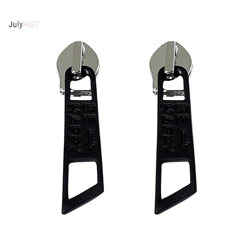 Julyhot Xu Hướng Mới Dây Kéo Bông Tai Nữ Cá Tính Thời Trang Kim Loại Bông Tai Nam Nữ Dây Kéo Phụ Kiện Trang Sức Massivedeals