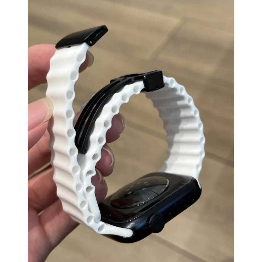Dây đeo silicon khóa từ tính cho Apple Watch Series11 / 10 46mm 42mm Ultra3 / 2 / 1 49mm 9 8 7 6 5 4 3 SE 45mm 44mm 40mm 41mm 38mm