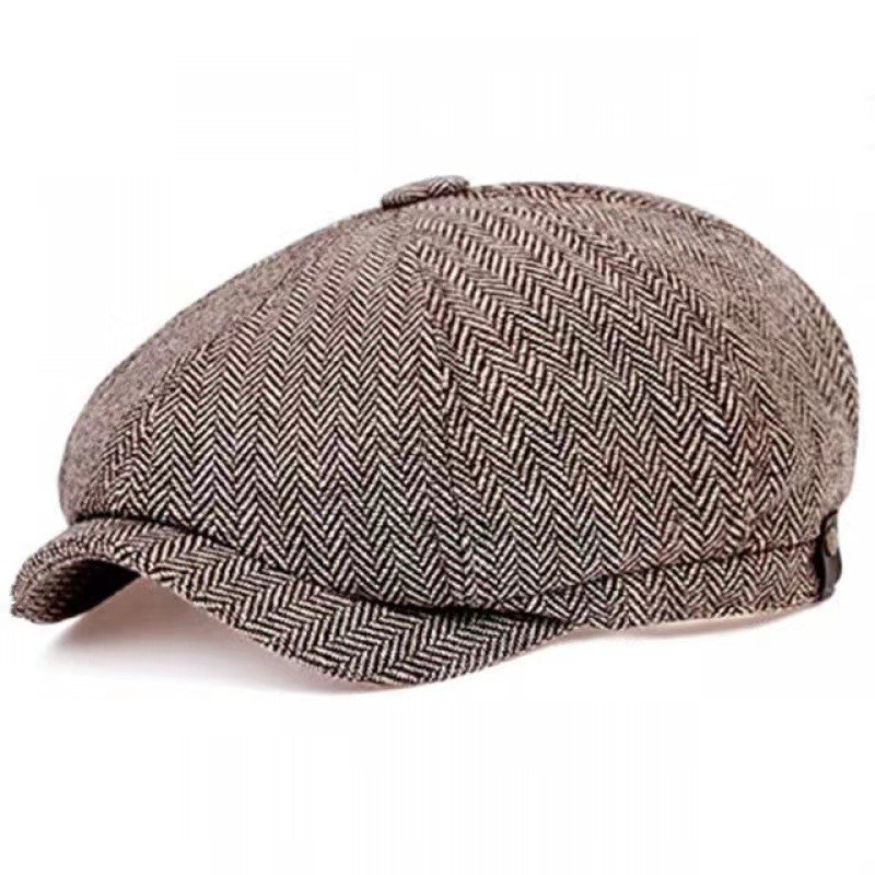Bạn Tommy Shelby Beret Mũ hình bát giác Mũ phong cách cổ điển Anh Quốc Vải thoải mái Tay nghề tinh tế