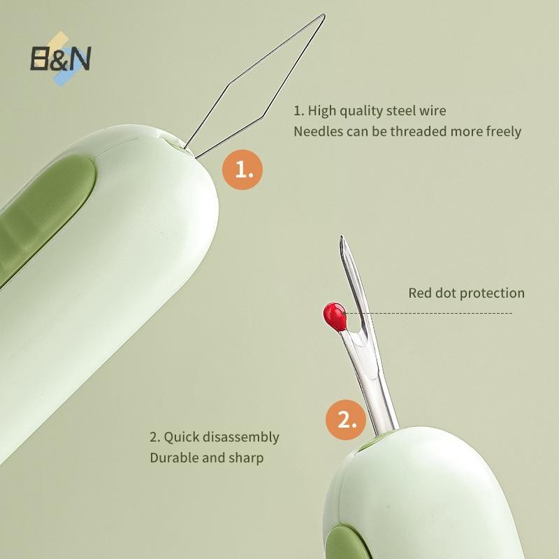 B & N Kim Threader Để May Tay 2 Trong 1 Khâu Tẩy Và Ren Gia Đình May Phụ Kiện Thiết Kế Hai Đầu Kim Làm Việc.