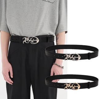 Thắt lưng khóa chốt ASDFGER, Thắt lưng Pu Punk có thể điều chỉnh, Thắt lưng quần jean hình đặc biệt đa năng Unisex