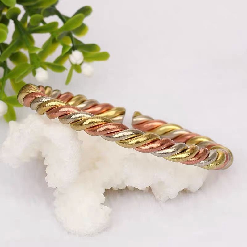 1709 Người Bộ Sưu Tập Đồng Nguyên Chất Vòng Tay Đồng Đỏ Đồng Đỏ Đồng Thau Handmade Đồng Vòng Tay Đồng Ba Màu Xoắn Vòng Tay Hoa Phong Cách Dân Tộc Trang Sức Độc Đáo Phổ Biến