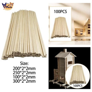 100 Chiếc Que Gỗ Chưa Hoàn Thành, Gỗ Thủ Công Gỗ Vuông Dowel Rod, Dowel Strip