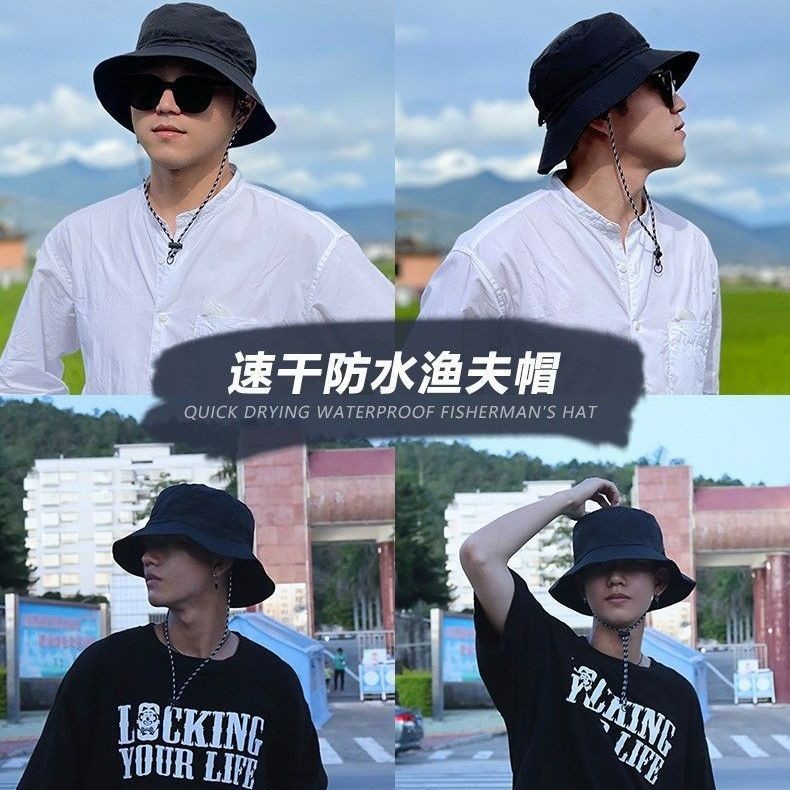 Có Thể Gập Lại Túi Bảo Quản Nhanh Khô Chống Gió Leo Mũ Nam Nữ Mùa Hè Du Lịch Ngoài Trời Mũ Chống Nắng Xô Mũ