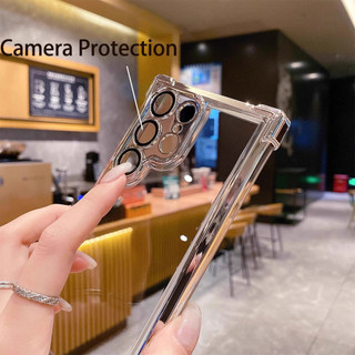Ốp lưng chống sốc mạ trong suốt sang trọng cho Samsung Galaxy S24 S23 FE S22 S21 S20 Plus Note10 20 Vỏ giáp mềm siêu silicon