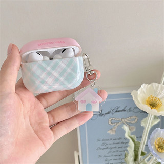 Chấm bi lưới màu xanh lá cây màu hồng cho AirPods 1 / 2 3 Pro Pro Pro2 pro3 Airpod4 Bộ tai nghe Vỏ bảo vệ Bluetooth không dây AirPods Pro i3 i4 pro3 Vỏ bảo vệ tai nghe