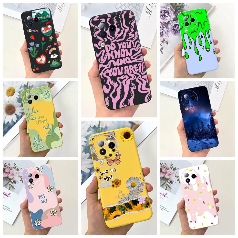 Ốp lưng Xiaomi Civi 3 RMX3661 Ốp lưng silicon chống sốc Xiaomi Civi 3 Vỏ thời trang dễ thương Hoa ngộ nghĩnh Mèo sơn
