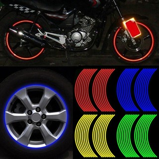 Lookshow 16 Chiếc 18 Inch Dải Xe Đạp Vành Ô Tô Sọc Bánh Xe Decal Băng Miếng Dán Rất Nhiều Phản Quang F7S1