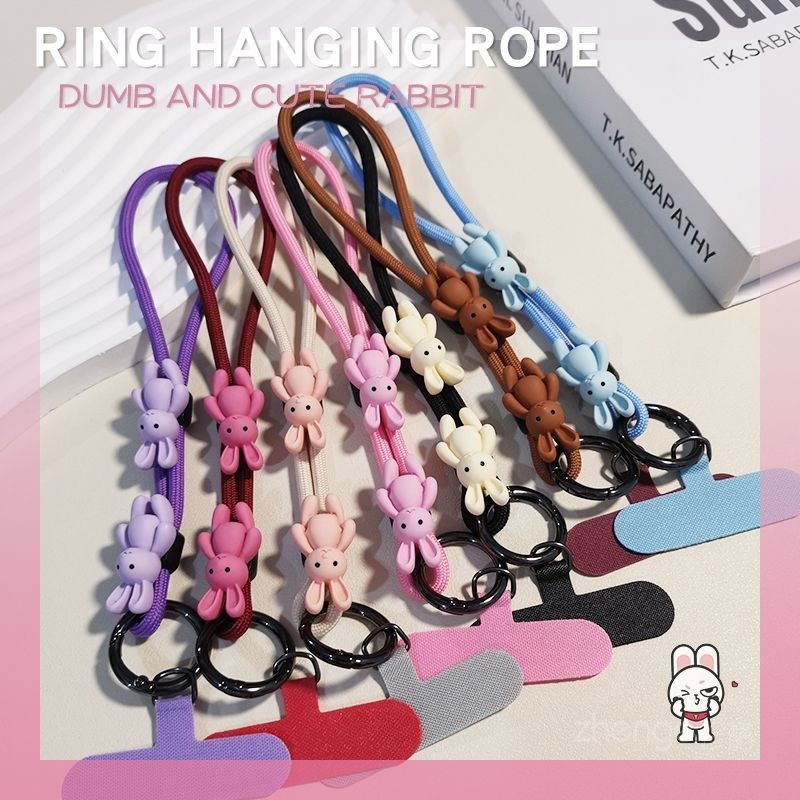 Phụ Kiện Điện Thoại Di Động Dây Ngắn Có Thể Điều Chỉnh Cổ Tay Mặt Dây Chuyền ins Hoạt Hình Bunny Di Động Chống Sốc Dây Treo Móc Khóa Hộp Đựng Thẻ Máy Ảnh Dây Xích Treo Điện Thoại Di Động Chống Mất Mạnh Phụ Kiện Đa Năng
