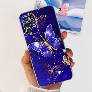 Dành Cho Samsung Galaxy A32 Vỏ SM-A325F A 32 4G Vỏ Hoa Thời Trang Bướm Mềm Trong Suốt Cho Samsung A32 5G SM-A326B Ốp Lưng