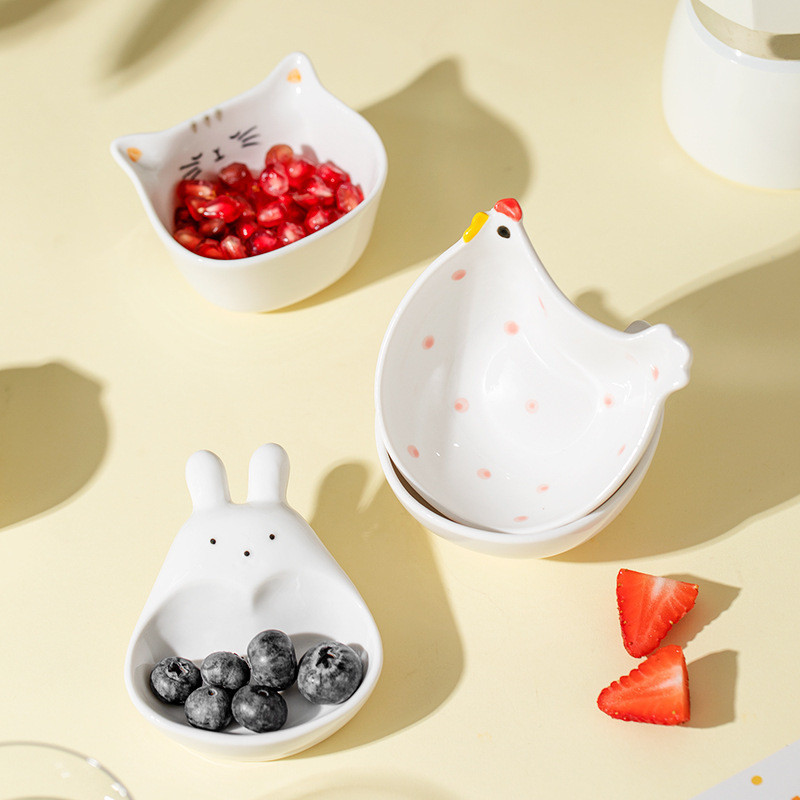 Đĩa Sứ Hình Con Vật Cute – Đĩa Đựng Gia Vị, Nước Chấm & Nước Sốt Hoạt Hình Dễ Thương