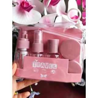 Bộ Chiết Mỹ Phẩm Du Lịch Cao Cấp Gồm 5 Món Dụng Cụ Chiết Mini Tiện Lợi  - Túi Zip Có Khoá Kéo M74