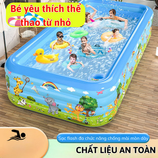 Hồ Bơi Cao Cấp Chất Liệu PVC Chống Trượt Cho Bé Bunnies Thiết Kế Túi Khí Nhiều Lớp Van Độc Lập Tránh Rò Rỉ Nước