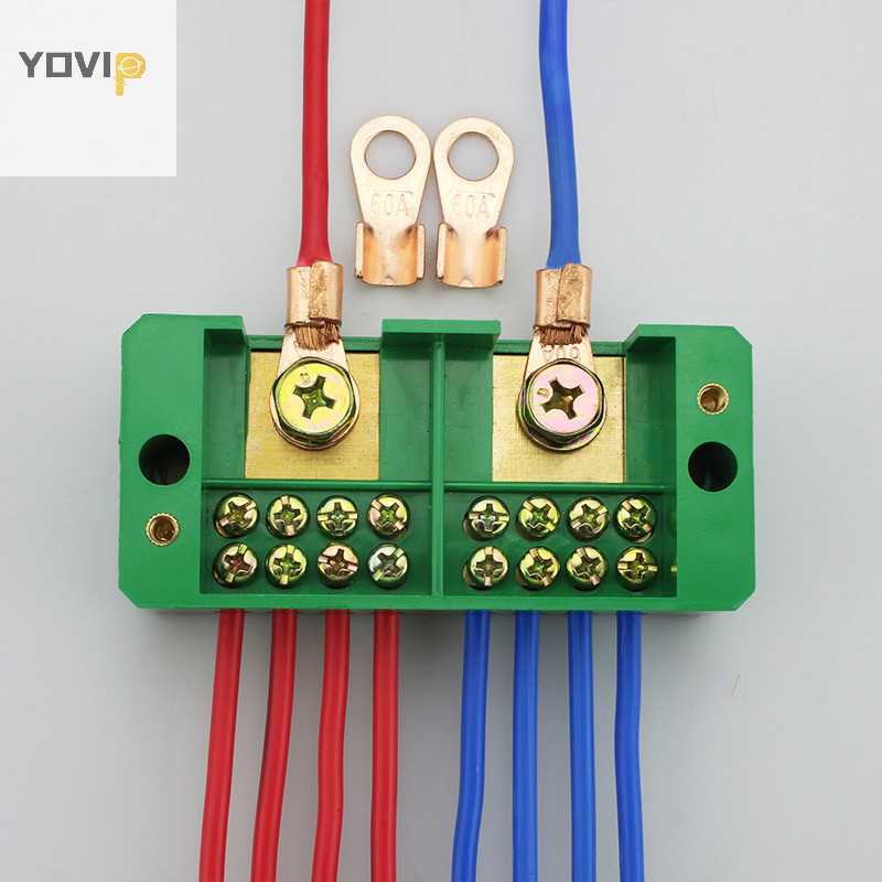 Hộp đầu cuối dây YOVIP Một pha 2 trong 6 / 8-OUT FJ6 / JHD Khối đầu cuối kết nối dây gia đình VN