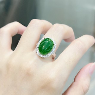 ❤ Nhiều Màu Retro Tính Khí Tự Nhiên Đá Chrysoprase Nhẫn Đỏ Mã Não Trắng Đá Quý Nữ Trang Sức Cưới