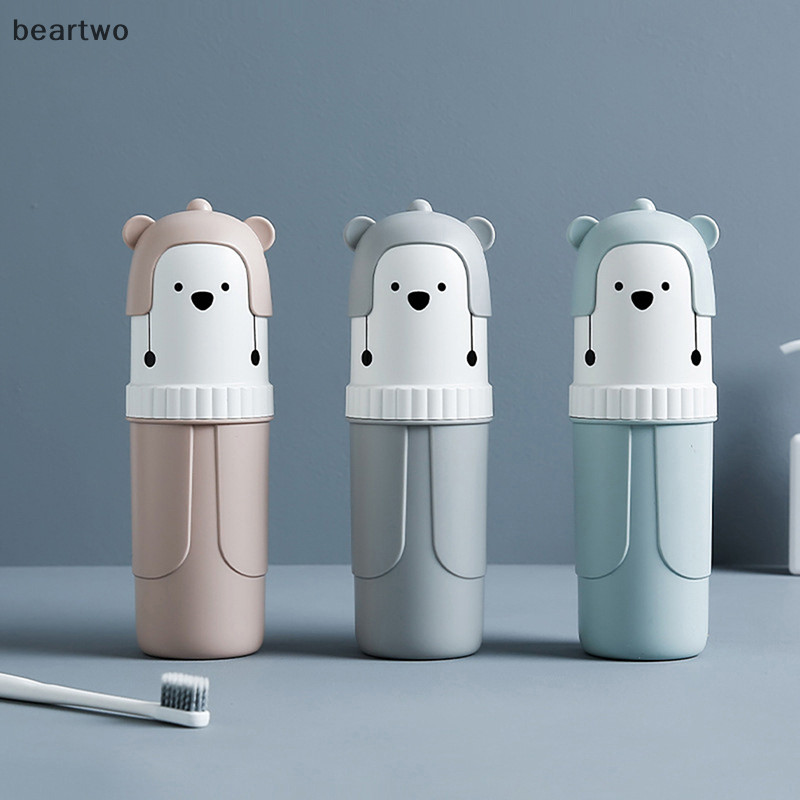 < Beartwo > Hộp đựng bàn chải đánh răng di động dễ thương Hộp đựng bàn chải đánh răng du lịch Hộp đựng đồ đẹp