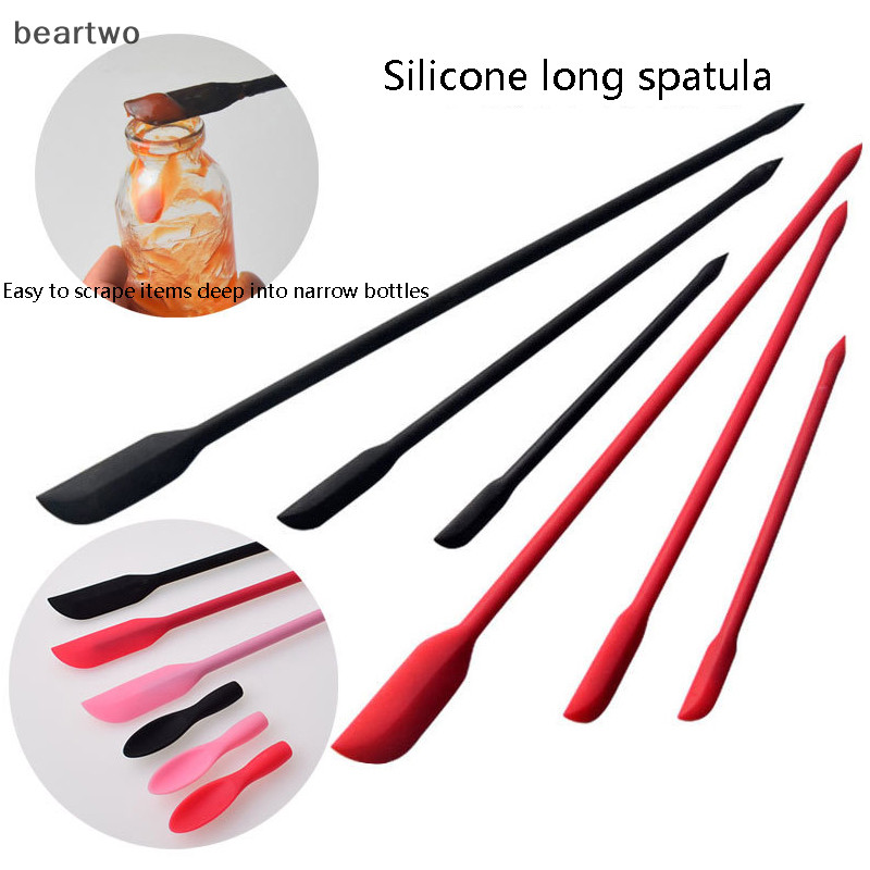 < Beartwo > Thìa Silicon Chai Mỏng Dụng Cụ Cạo Chai Silicon Mặt nạ Tiện Ích Bàn Chải Linh Hoạt Dụng Cụ Cạo Silicon Đẹp BPA Free Dụng Cụ Nhà Bếp