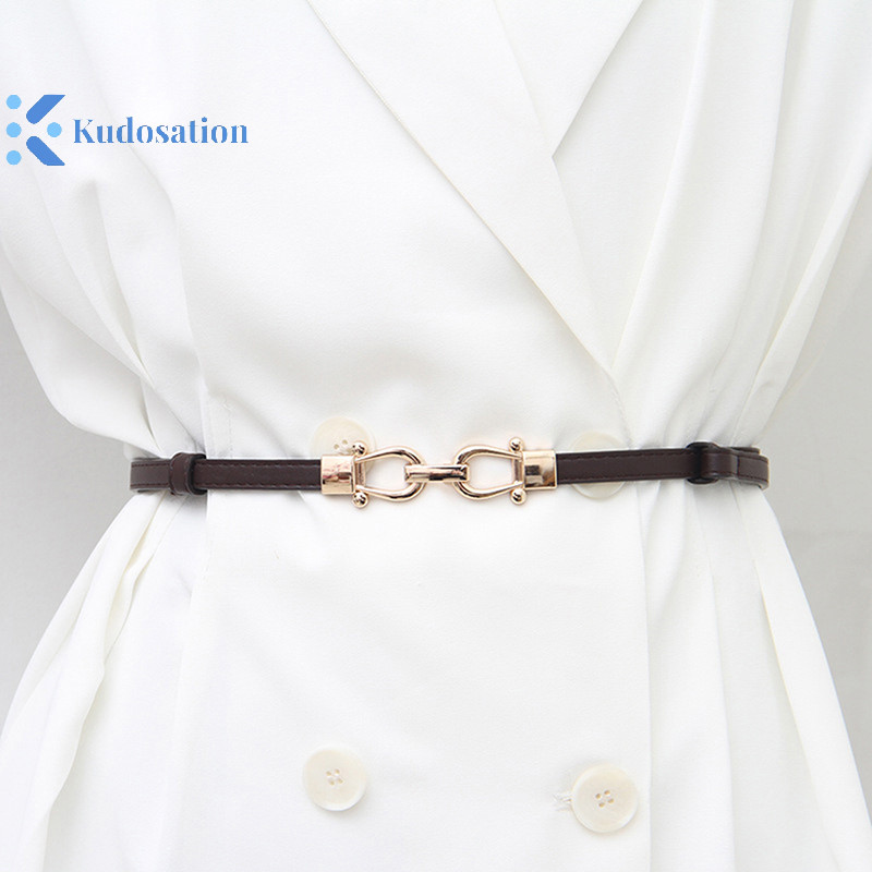 Kudosation Nữ Thắt Lưng Mỏng Có Thể Điều Chỉnh Cho Nữ Thời Trang Skinny Áo Khoác Thắt Lưng