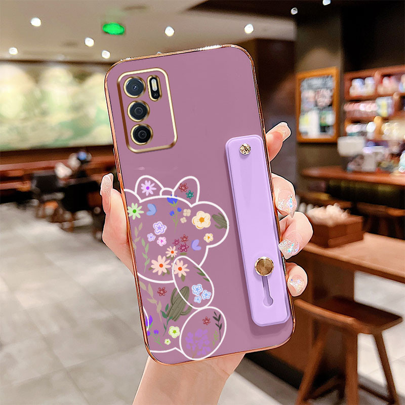 Ốp Điện Thoại Gấu Dễ Thương YBD Cho OPPO Reno 12 Pro Reno 12F Realme C65 4G A3 Pro (Ấn Độ) Có Giá Đỡ Cùng Màu Bảo Vệ Camera Chống Sốc Ốp Lưng Silicon Mềm