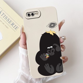 Dành Cho iPhone 7 8 Plus Ốp Lưng Hoạt Hình Đáng Yêu Silicon Mềm Cạnh Thẳng Vuông Ống Kính Bảo Vệ Cho iPhone 7Plus 8Plus Vỏ