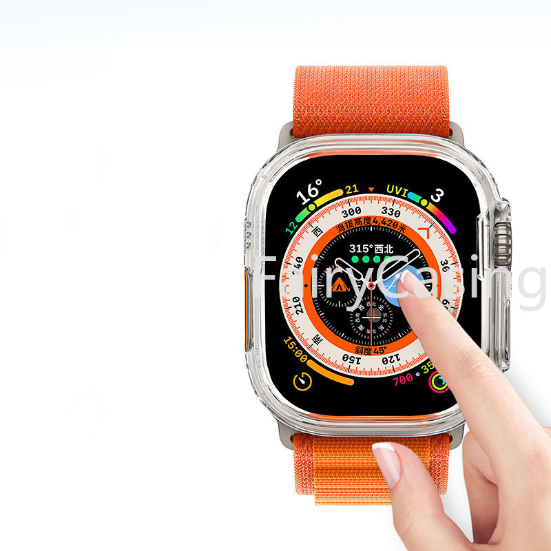 Ốp lưng trong suốt S11 cho Apple Watch Ultra 2 49mm series 9 8 7 45mm 41mm 44mm 40mm 44 45 mm Khung trong suốt toàn diện cho iwatch 8 4 3 5 se 6 7 49 mm Vỏ trong suốt