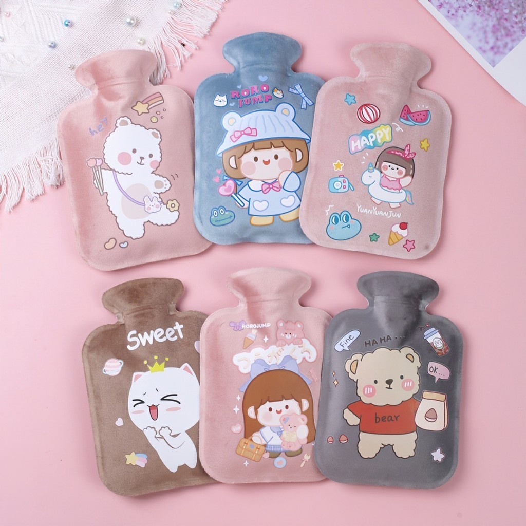 Túi chườm nóng lạnh Hoạt Hình dễ thương lông mịn đa năng giảm đau bụng kinh hạ sốt FETA