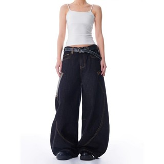 Gksss Quần jean nam Mỹ retro chất lượng cao phong cách hip-hop python nối quần jean scimitar
