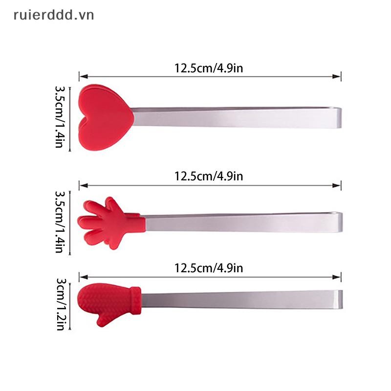 # ruierdd # Kẹp thực phẩm bằng silicon Tay cầm bằng thép không gỉ Lòng bàn tay Đồ ăn nhẹ chống trượt đáng yêu Nhíp không phải dụng cụ cầm tay Nirty.
