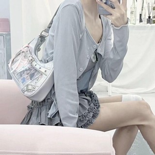Túi đeo vai nữ GUSTAVA, Bưu thiếp huy hiệu Hiển thị Túi Lolita Ita dễ thương, Cửa sổ trong suốt tinh tế Túi xách nữ phong cách Nhật Bản Y2k