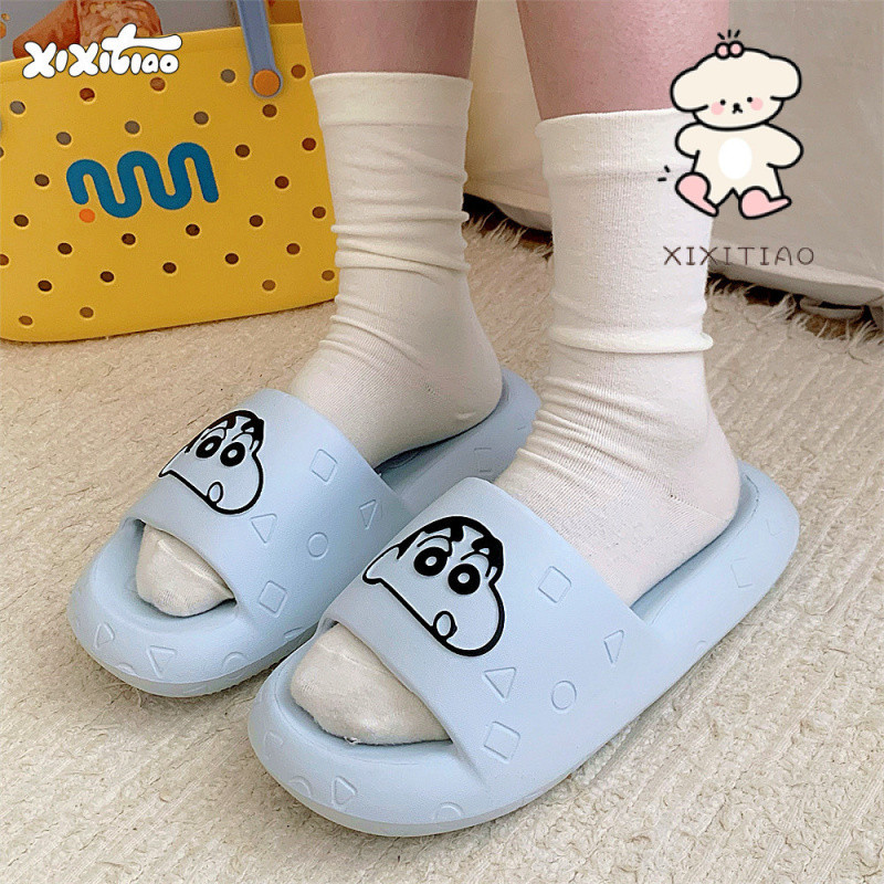 Xixitiao Dép Dễ Thương Crayon Shin-Chan Dép Nam Nữ Đế Dày Cặp Đôi Mùa Hè Cô Gái Trái Tim Nhà
