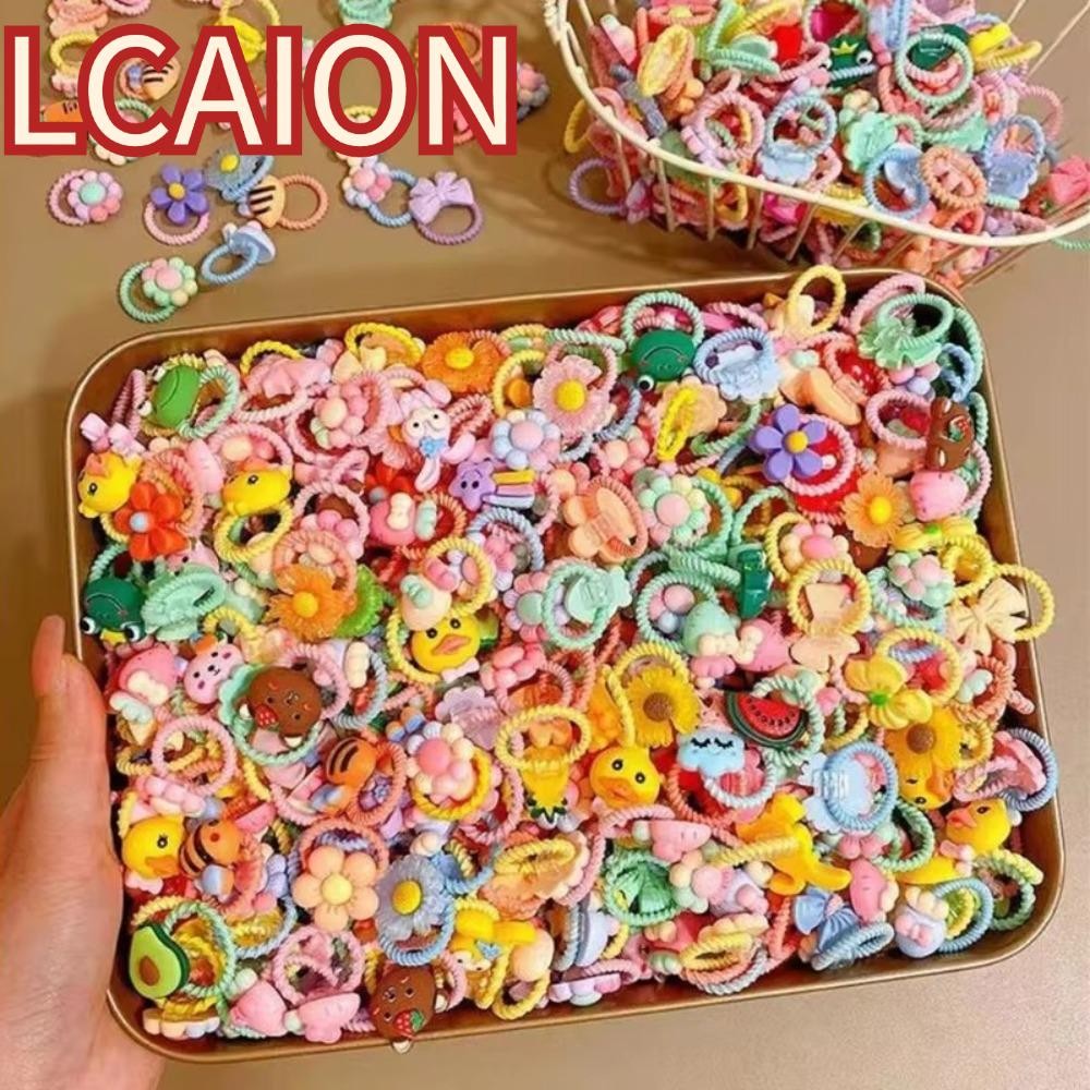 Lcaion 50 / 100 Chiếc Dây Buộc Tóc Bé Gái, Phụ Kiện Tóc Co Giãn Dây Đầu Cho Bé, Hoạt Hình Bền Đẹp Động Vật Nhỏ Mũ Đội Đầu Bé Gái