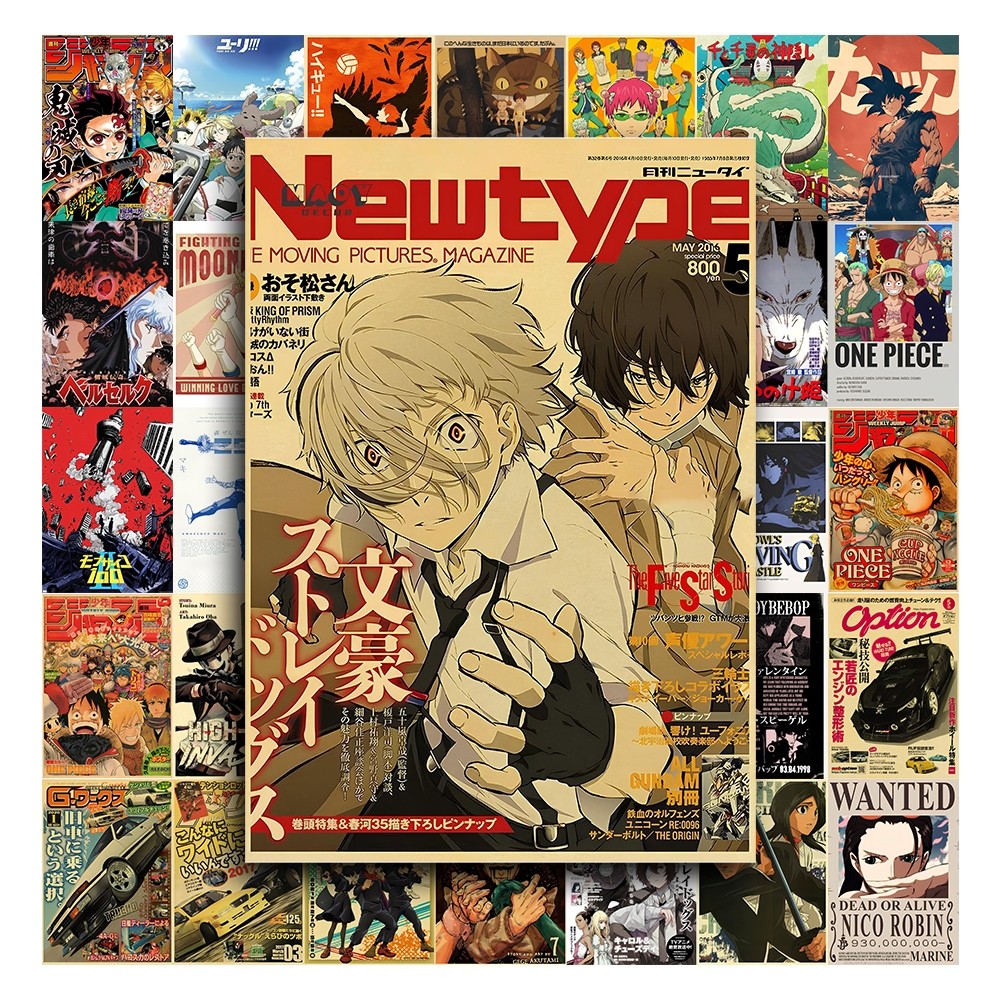 [Giấy] A5 In Màu - Set 50 Tờ Poster Giấy Dán Tường - HÌNH ANIME VINTAGE - Decor Trang Trí Nhà | MS: 111453