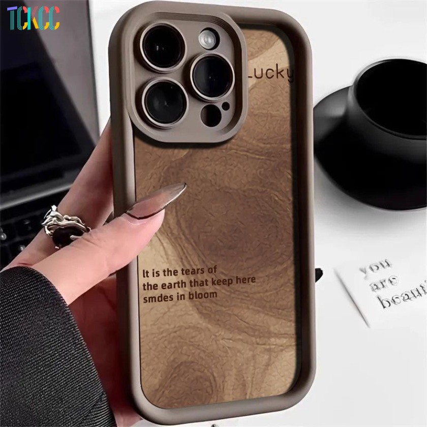 Ốp Điện Thoại Họa Tiết Chuyển Màu Nâu Tiếng Anh Cho Samsung S25 Plus S25 Ultra A16 A26 A36 M55 M54 M51 M34 M35 Đôi Mắt Thiên Thần Chống Sốc Bìa Mềm