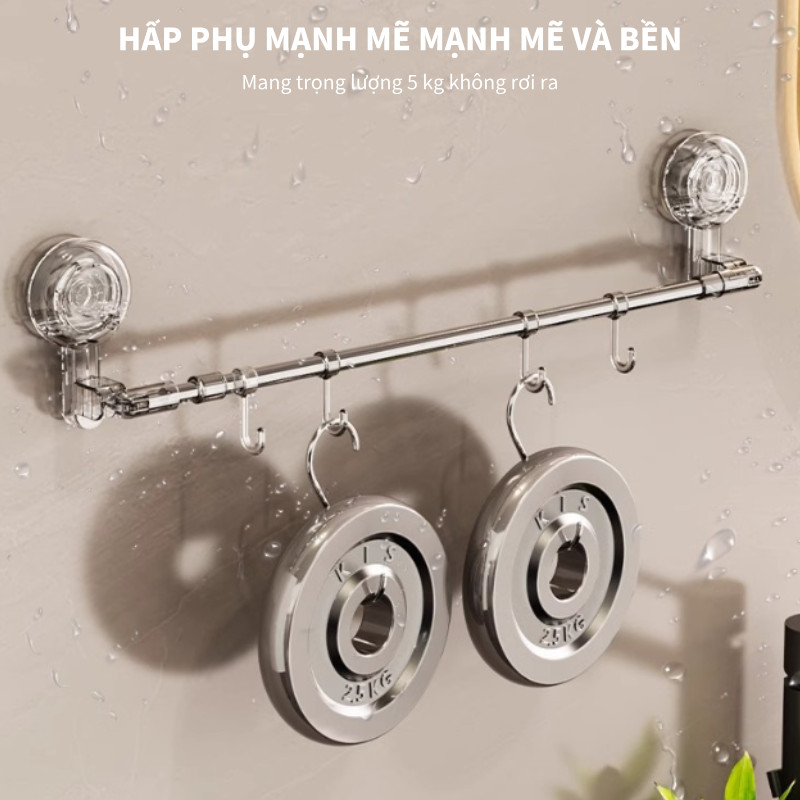 Giá Treo Khăn Mặt Điều Chỉnh Thu Gọn Ngắn Dài - Kệ Treo Đồ Đa Năng Trong Suốt, Chịu Tải Mạnh