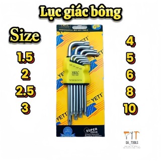 Combo 2 bộ lục giác Yetl ngắn bi và bông thép CRV chịu lực cao, sử dụng sửa chữa hàng ngày