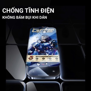 Kính cường lực iphone WK GIÁP SẮT cho IP 16 15 14 13 12 11 promax x xs chống bám vân tay mẻ cạnh viền độ cứng 9H