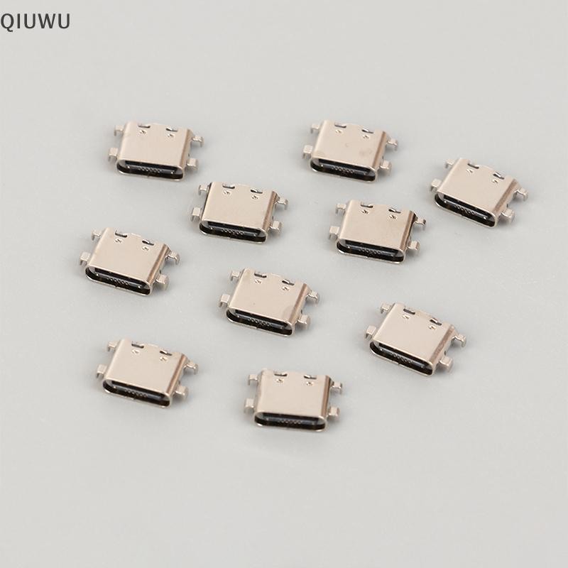 Qiuwu 10 Cổng Jack Sạc USB Type-C Cho Teclast M40 P20HD P20 USB C Cắm Sạc Dock Ổ Cắm Kết Nối.