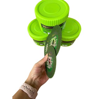 Hộp 50 viên đá cắt sắt, cắt inox màu xanh cắt siêu ngọt 1 tấc (100mm) Gofuther Loại 1 Chính Hãng - Cắt Sắc, Ngọt,