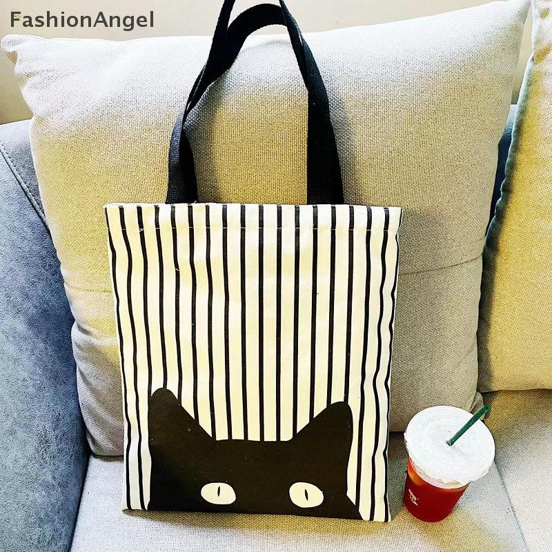 FashionAngel Sọc Túi Vải Nữ Sinh Viên Đại Học Lớp Vai Đi Lại Túi Dung Tích Lớn Túi Satchel Dễ Thương VN