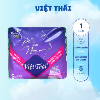 Băng vệ sinh ban đêm dạng quần VIỆT THÁI cho phụ nữ sau sinh, đến ngày, size S-M /vòng hông 60-100cm, 5 miếng/ gói.