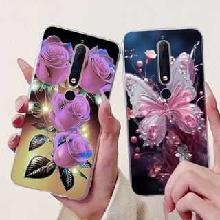 Ốp Lưng Cho Nokia 6.1 / Nokia 6 2018 Ốp Lưng Thời Trang Hoa Bướm Silicon Mềm Cho Nokia6 2018 TA-1068 Ốp Lưng Chống Sốc