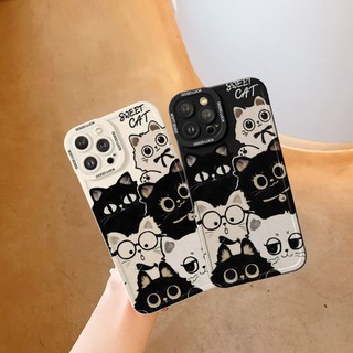Ốp Lưng iPhone Sweety Cat Cạnh Vuông, Chống Sốc, Bảo Vệ Camera - iP 6/6s/7/8/Plus/X/XS/XR/11/12/13/14/15/16/Pro/Max/Mini