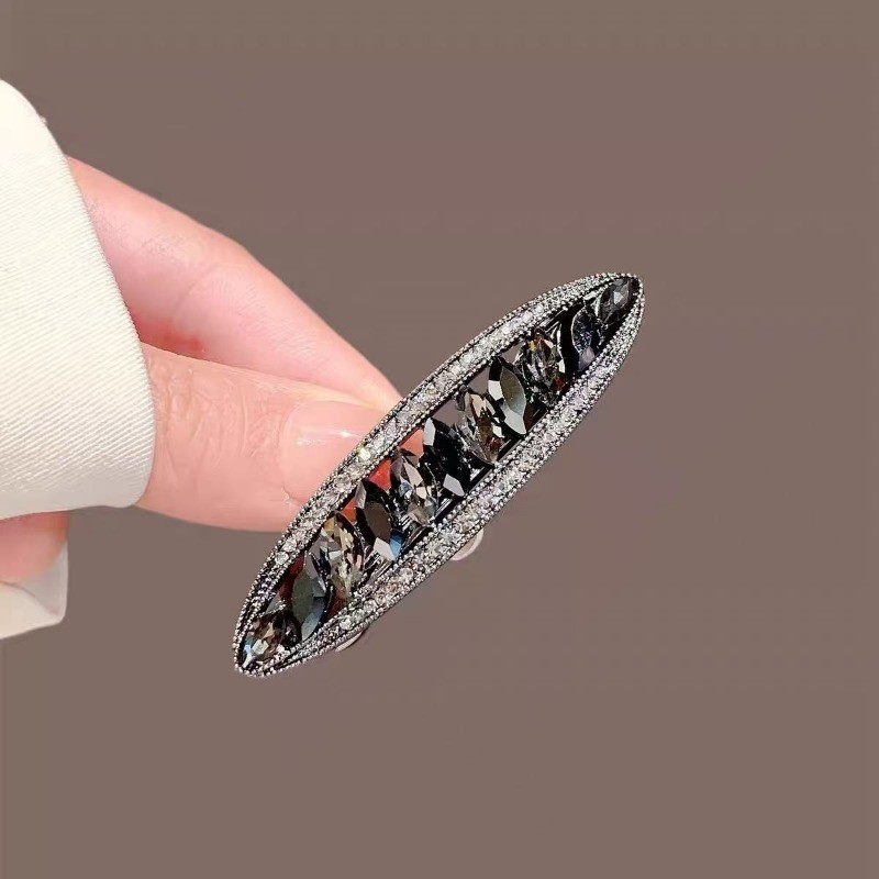 Mauropoli Kẹp Tóc Pha Lê Sang Trọng Ánh Sáng Cao Cấp, Kẹp Bên Nổ/Top/Đầu Sau/Nửa Tie, Lò Xo Ngang