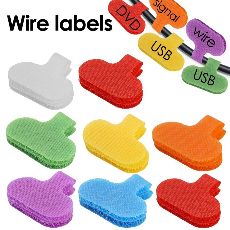 [Nổi bật] Nhãn cáp dữ liệu - Thẻ cáp Nylon - Dụng cụ đánh dấu dây lưới - Dụng cụ sắp xếp dây văn phòng - Có thể ghi, tái sử dụng, tự khóa, đầy màu sắc - Dây buộc lưu trữ - Phụ kiện dây điện