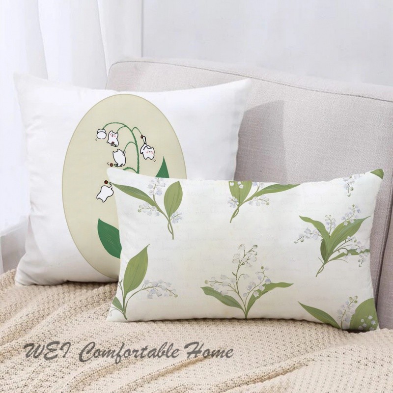 Vỏ Gối Xanh Sofa Phòng Khách Mẫu Trang Trí Phòng Gối Ghế Văn Phòng Thắt Lưng Gối (Không Lõi)