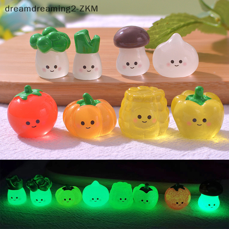[dreamdreaming] 1Pc Rau Dạ Quang Trang Trí Hoạt Hình Nấm Bí Ngô Bông Tuộc Búp Bê Cà Chua Micro Phong Cảnh Nhà Búp Bê Thu Nhỏ [zkm]